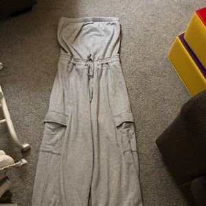 American Eagle Outfitters Light Gray Jumpsuit
